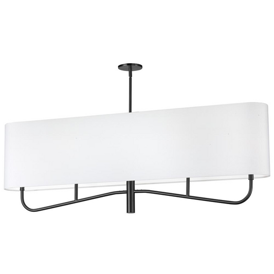 4LT Incan Horizontal Chandelier, MB, WH Shade - Elegant Lighting for Your Home