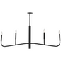 4LT Incandescent Horiz Chandelier, MB - Dainolite Transitional Eleanor Chandelier in Painted Matte Black Metal