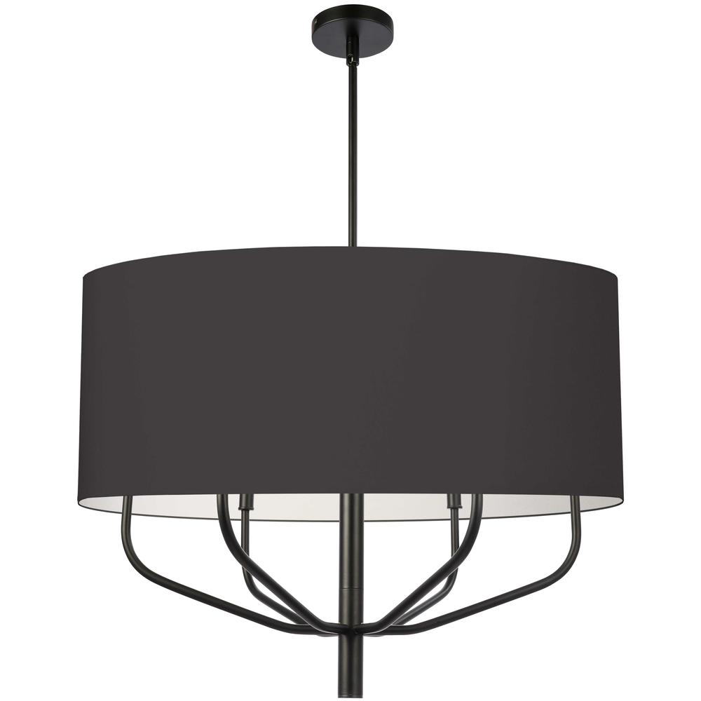 6LT Incandescent Pendant, MB, BLK Fabric Shade - Stylish and Functional Lighting for Your Space