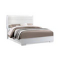 Queen Size Bed, White | Modern Design, LED Headboard, Strong Structure