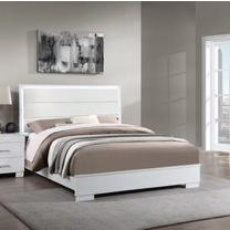 Queen Size Bed, White | Modern Design, LED Headboard, Strong Structure