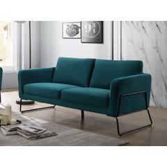 Teal Sofa with Full Back Support and Soft Velvet Fabric | Bold and Contrasting Appearance