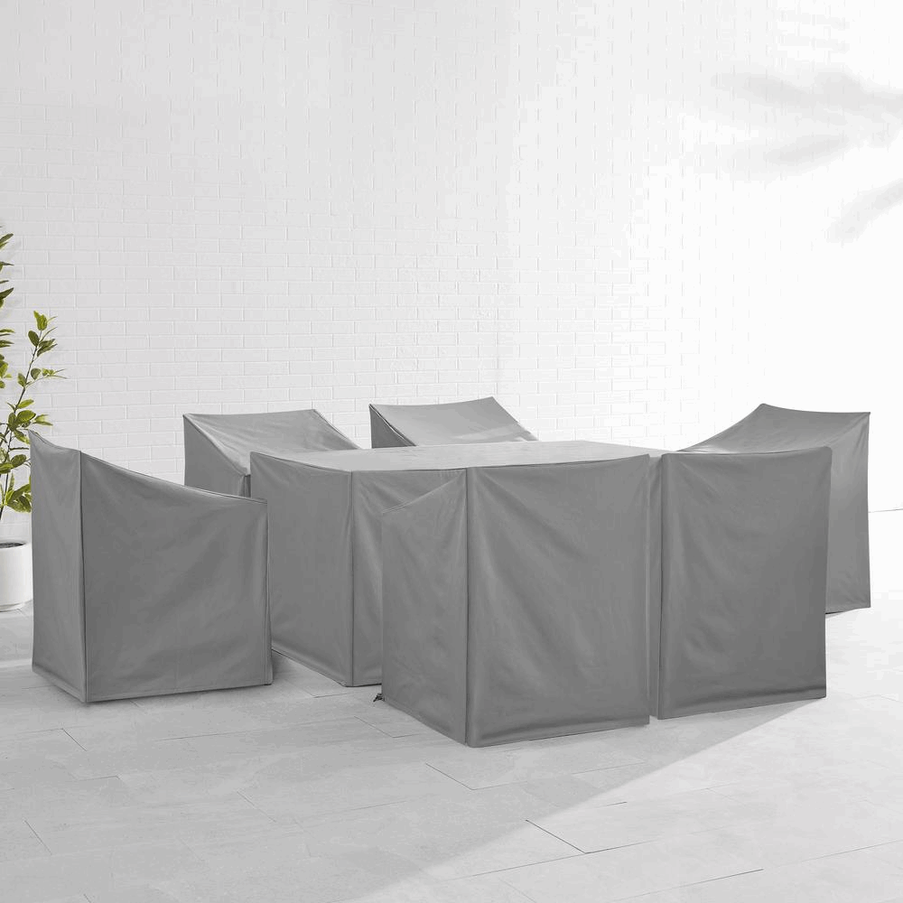 7pc Superior Outdoor Furniture Cover Set - Ultimate Guard for Your Patio Dining Ensemble! 🌦️🪑🌟