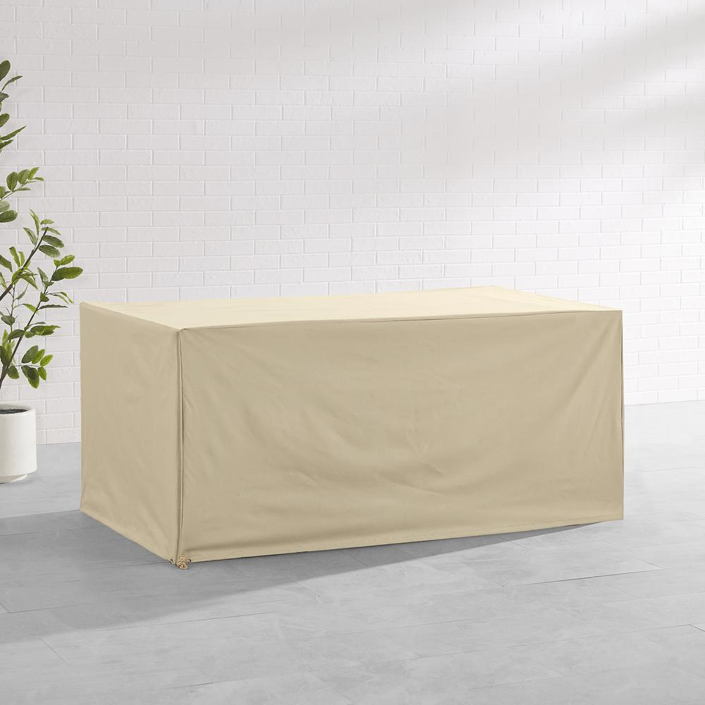 Universal Tan Vinyl Outdoor Dining Table Cover - Ultimate All-Weather Protection! 🌦️🍽️🌟