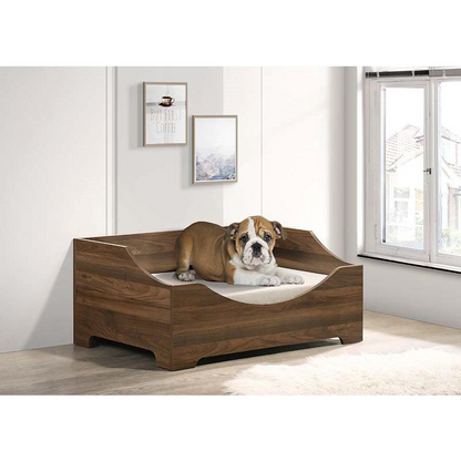 Luxurious Pet Bed with Cushion - Rustic Crate Design | Comfortable and Stylish