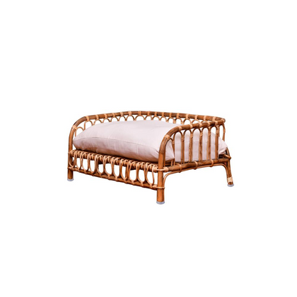 Stylish Rattan Pet Bed with Cushion | Comfortable Natural Rattan Construction