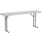 6-Foot Granite White Plastic Folding Training Table - Multi-Functional and Portable