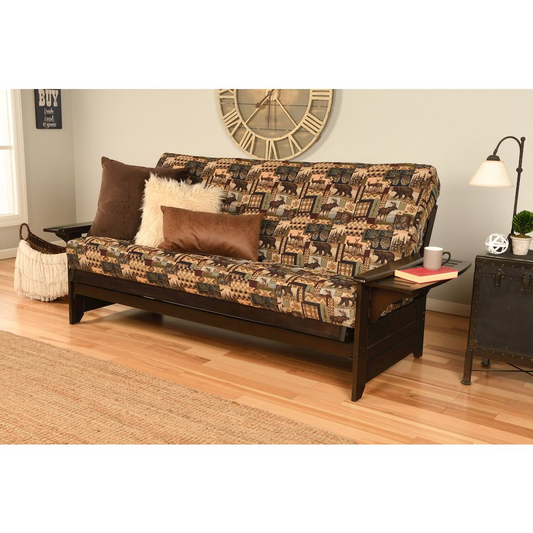 Phoenix Frame-Espresso Finish-Peter's Cabin Mattress - Solid Hardwood Futon Sofa Bed