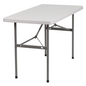 4-Foot Granite White Plastic Folding Table - Portable and Versatile | Perfect for Home, Events, and Businesses