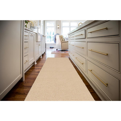 Rhodes Natural 2.6x9 Rug - Wool Blend, Natural Color, Loop Texture | Made in USA