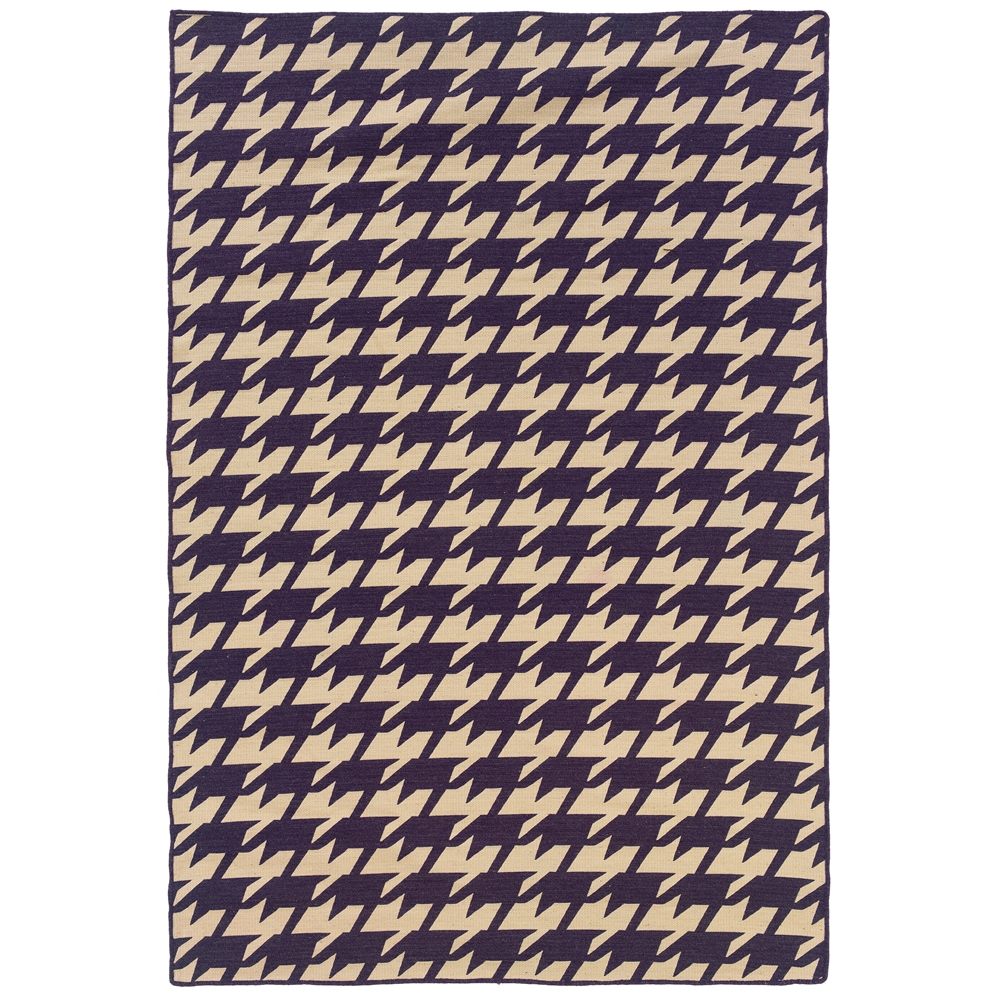 Salonika Reversible Houndstooth Purple 5x8 Rug | Unique and Versatile Design