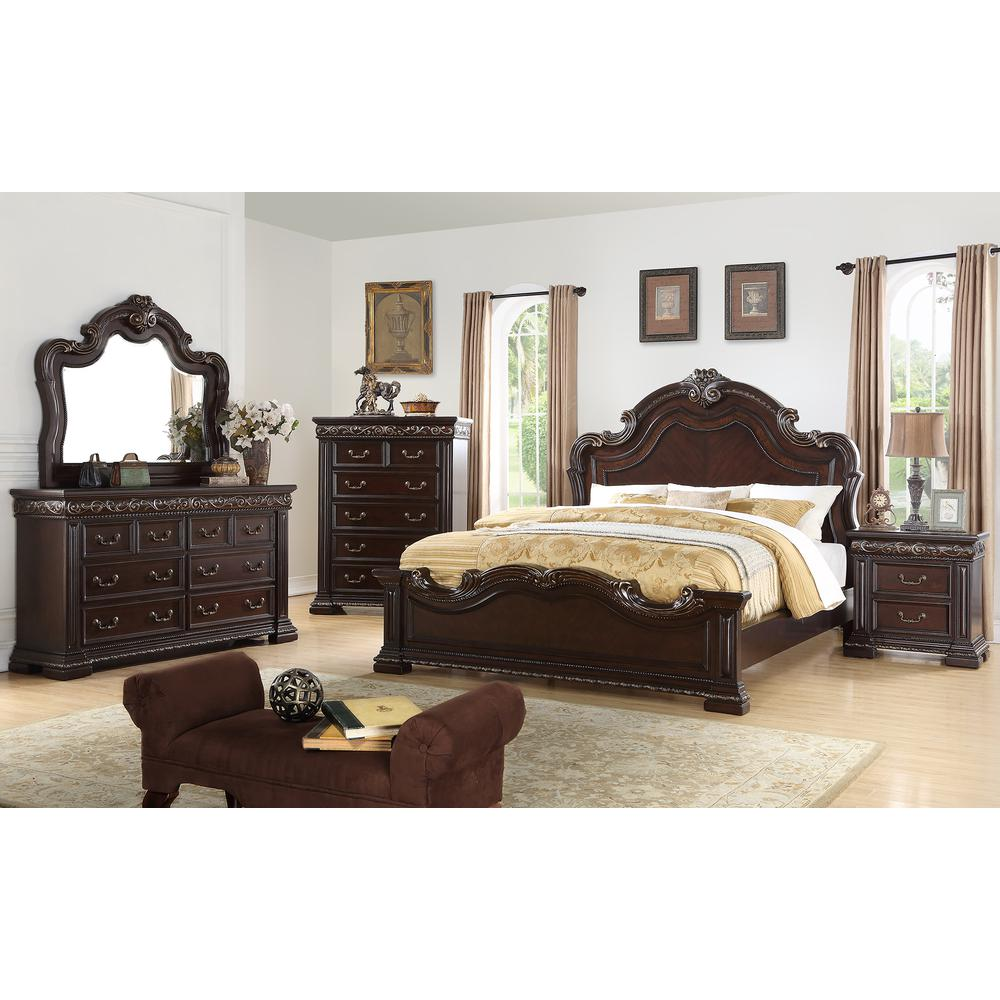 Best Master Furniture's 66.5" Dark Cherry 8-Drawer Solid Wood Dresser