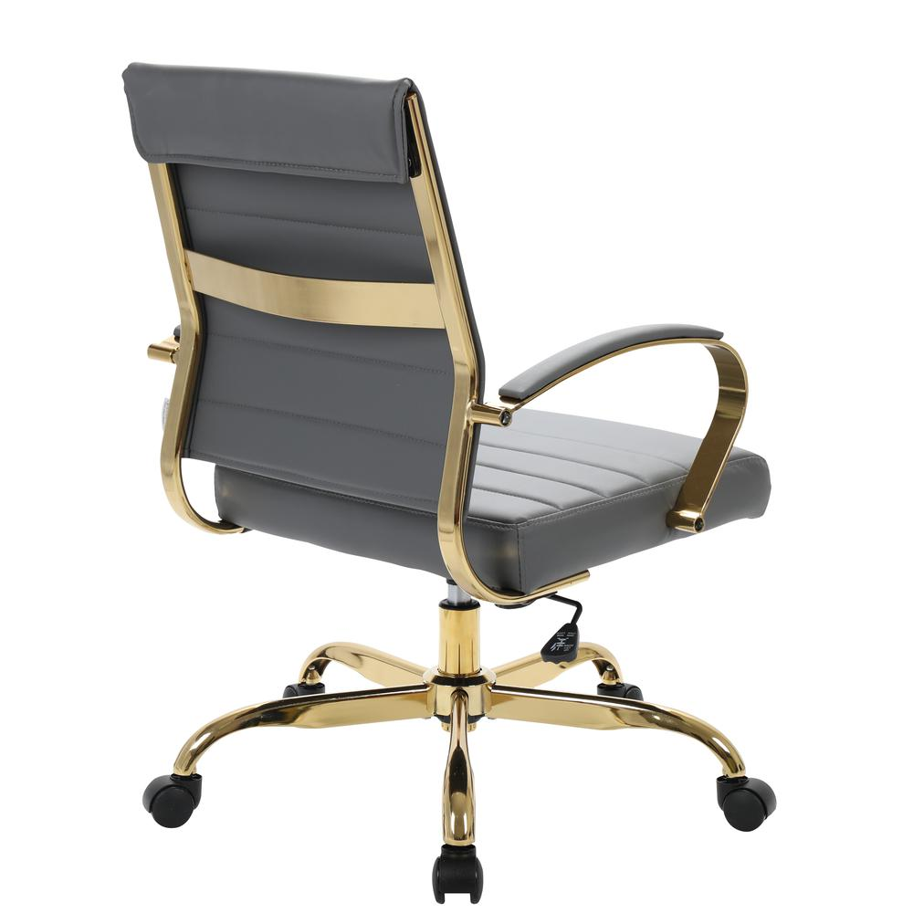 LeisureMod Benmar Home Leather Office Chair With Gold Frame - BOG19GRL