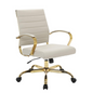 LeisureMod Benmar Home Leather Office Chair With Gold Frame - BOG19TL