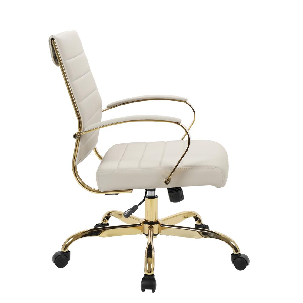 LeisureMod Benmar Home Leather Office Chair With Gold Frame - BOG19TL