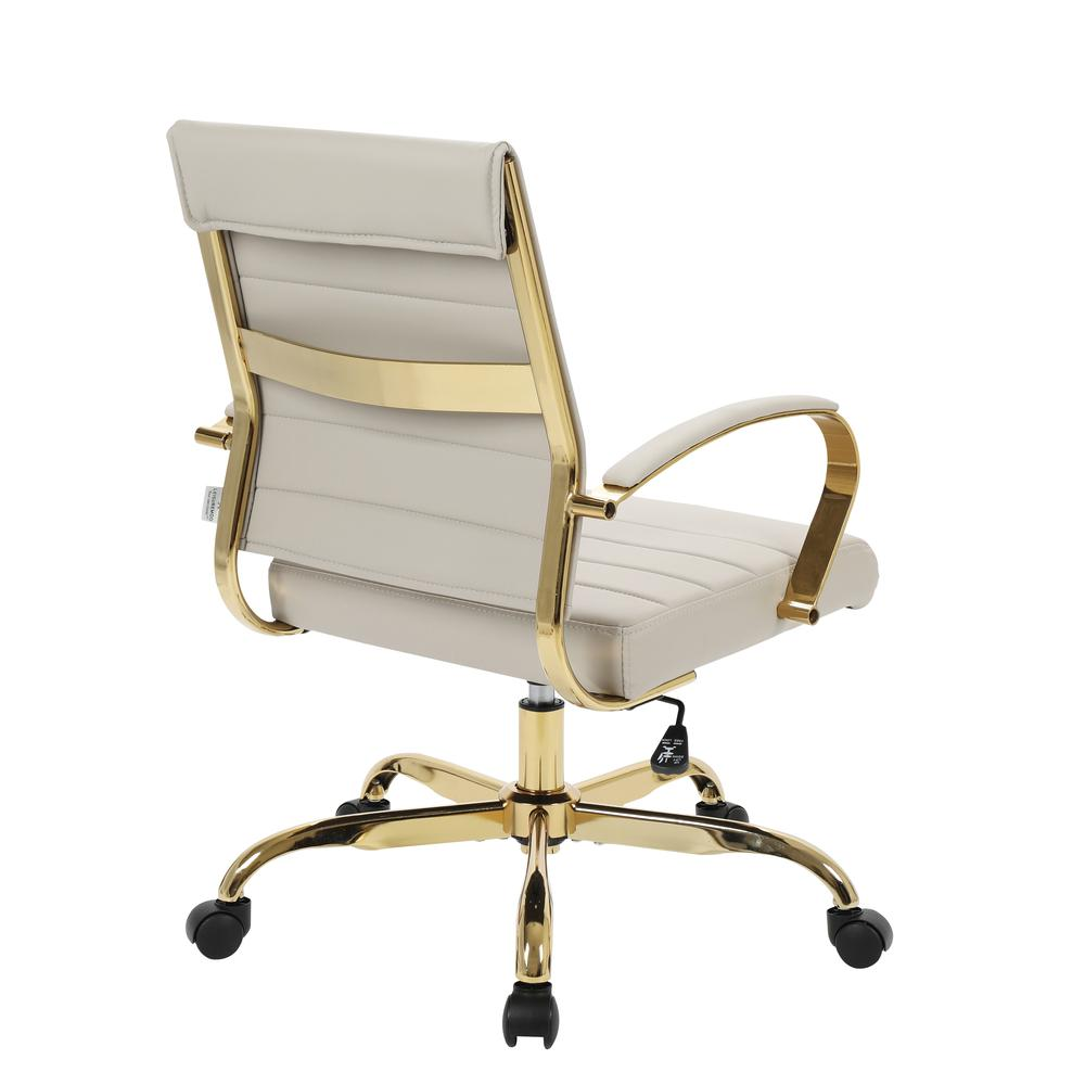 LeisureMod Benmar Home Leather Office Chair With Gold Frame - BOG19TL