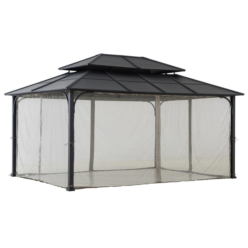 Hardtop Gazebo, Heavy Duty Steel Frame Metal Gazebo, Outdoor Gazebo