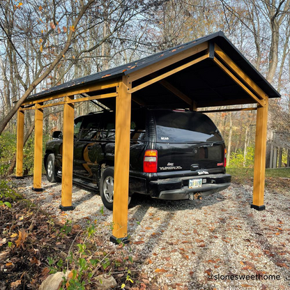 Cedar Wood Frame Carport Outdoor Patio Hardtop Gazebo - Premium Quality, Durable, and Stylish