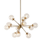 Paige Chandelier - Modern 12 Oversized Bulbs Antique Brass Chandelier