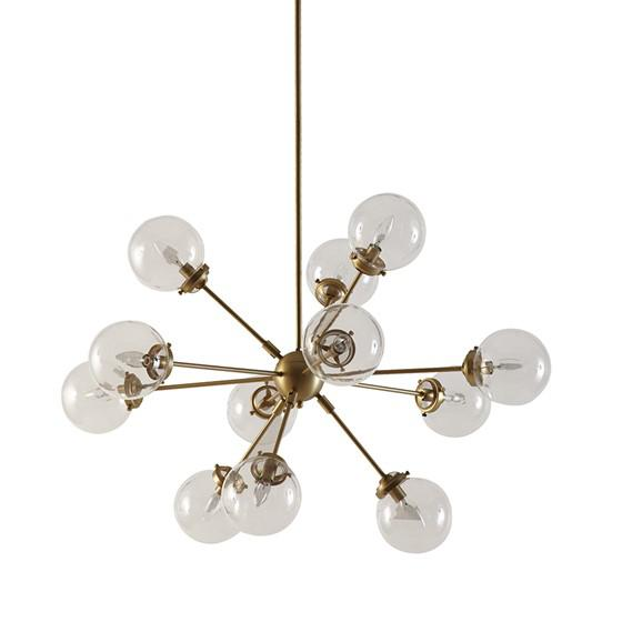 Paige Chandelier - Modern 12 Oversized Bulbs Antique Brass Chandelier