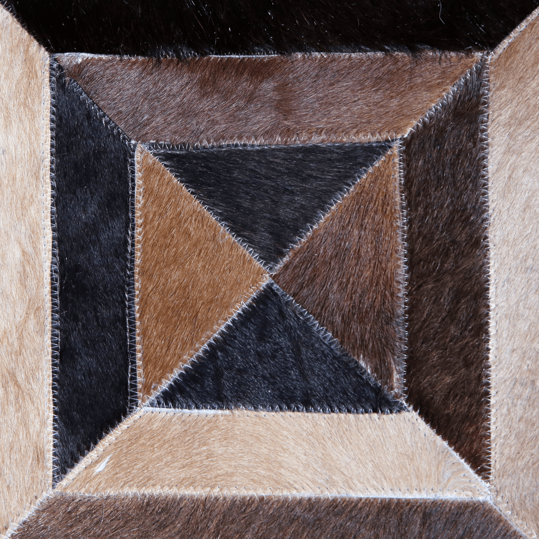 Cow Skin Rug Brown Patchwork Leather Hand-Stitched Modern Homes Living