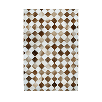 Leather Rug Cow Skin Small Pattern Patchwork Hand-Stitched Modern Homes Living