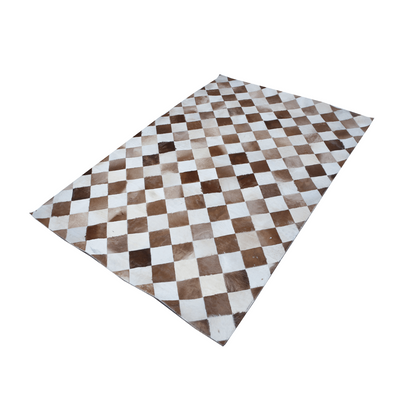 Leather Rug Cow Skin Small Pattern Patchwork Hand-Stitched Modern Homes Living