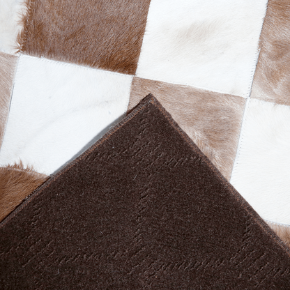 Leather Rug Cow Skin Small Pattern Patchwork Hand-Stitched Modern Homes Living