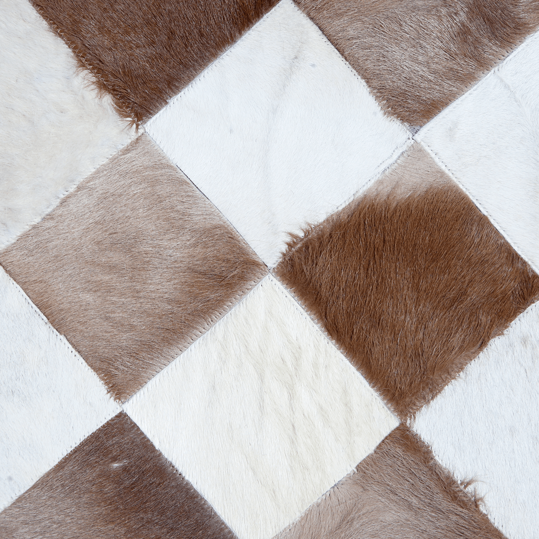 Leather Rug Cow Skin Small Pattern Patchwork Hand-Stitched Modern Homes Living