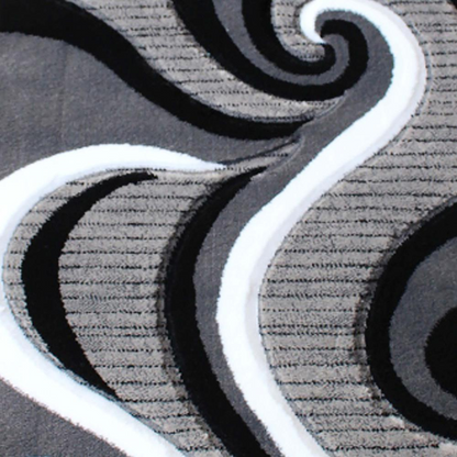 2' x 7' Gray Abstract Area Rug - Contemporary Design - Stain-Resistant - Durable - Perfect for Hallway, Entryway, or Bedroom