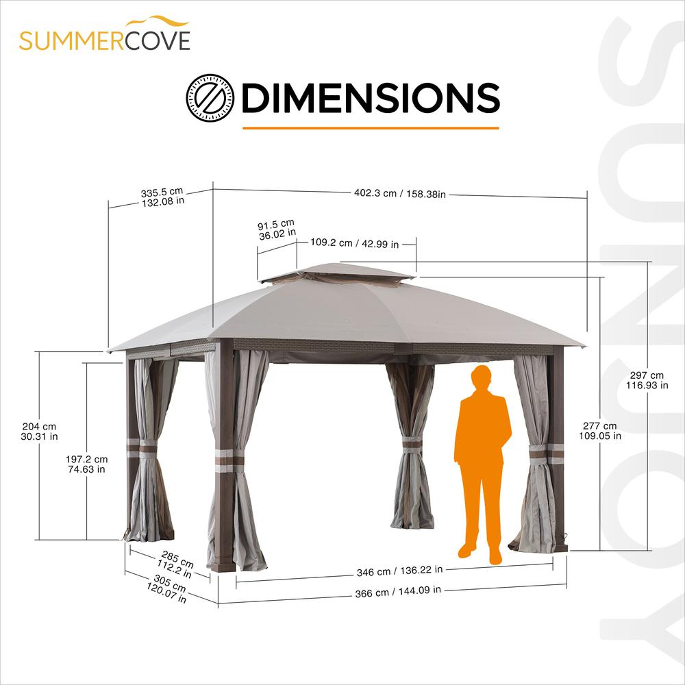 Fiona 11 ft. x 13 ft. 2-tier Patio Gazebo - Create the Perfect Outdoor Gathering Spot