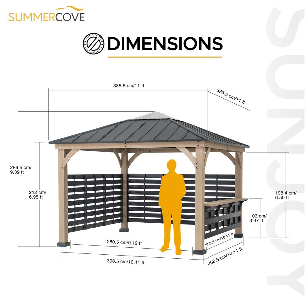 Cameron Cedar Wood Framed Hot Tub Gazebo with Steel and Polycarbonate Hardtop