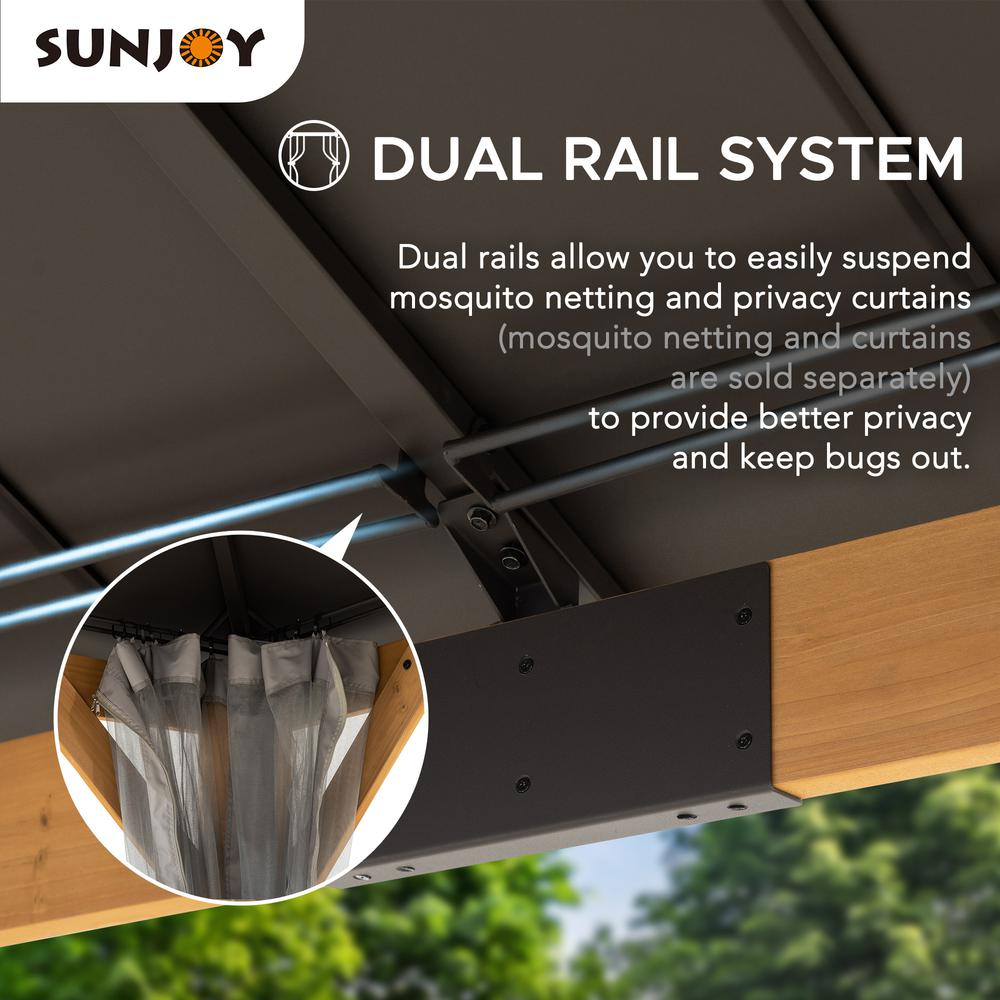 Sunjoy 12 ft. x 20 ft. Cedar Framed Gazebo with Aluminum Hardtop