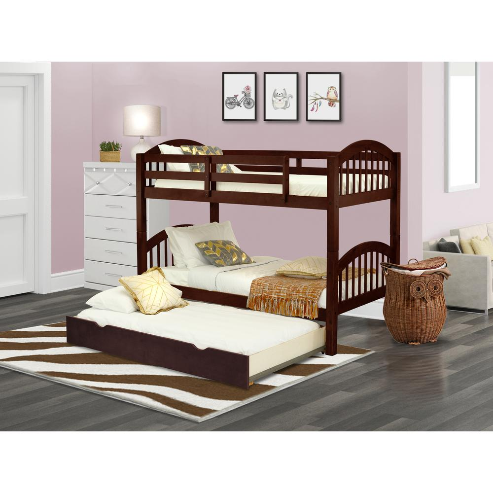 Transform Kids' Spaces: Youth Bunk Bed in Java - Space-Efficient & Durable | East West Furniture