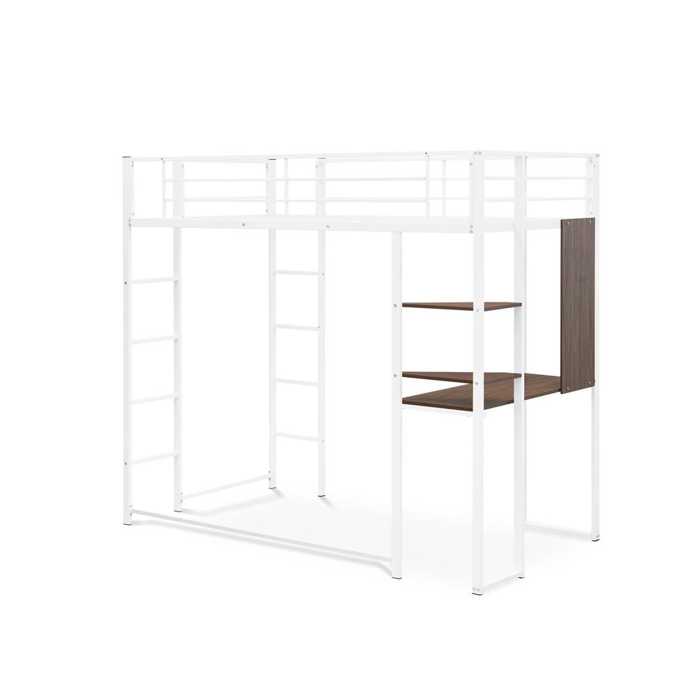 BUTLWHI Buckland Twin Loft Bed - Powder Coating White Color | East West Furniture