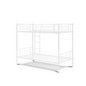 Twin Bunk Bed in Powder Coating White Color - High Quality Metal, Compact Design, and Safety Features