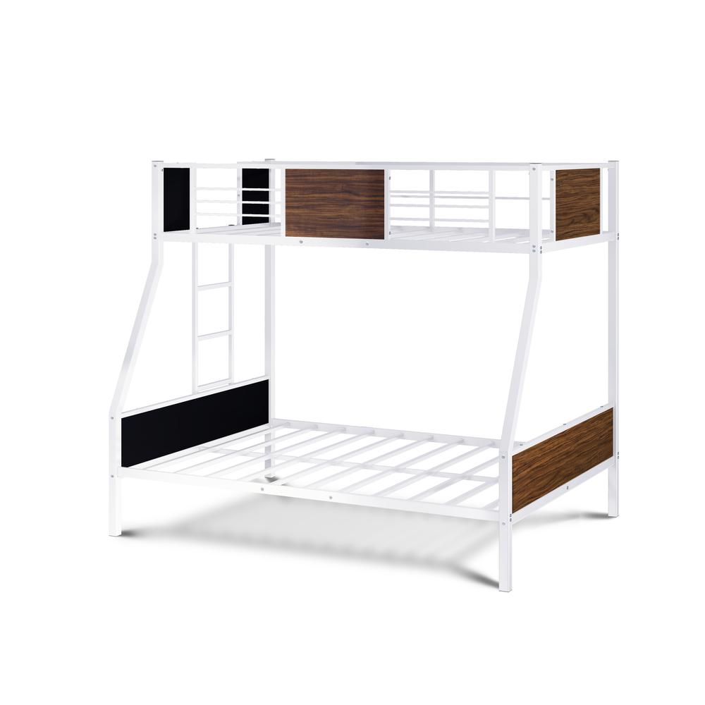 Jackson Full Twin Bunk Bed - Sturdy Metal Construction, White Finish