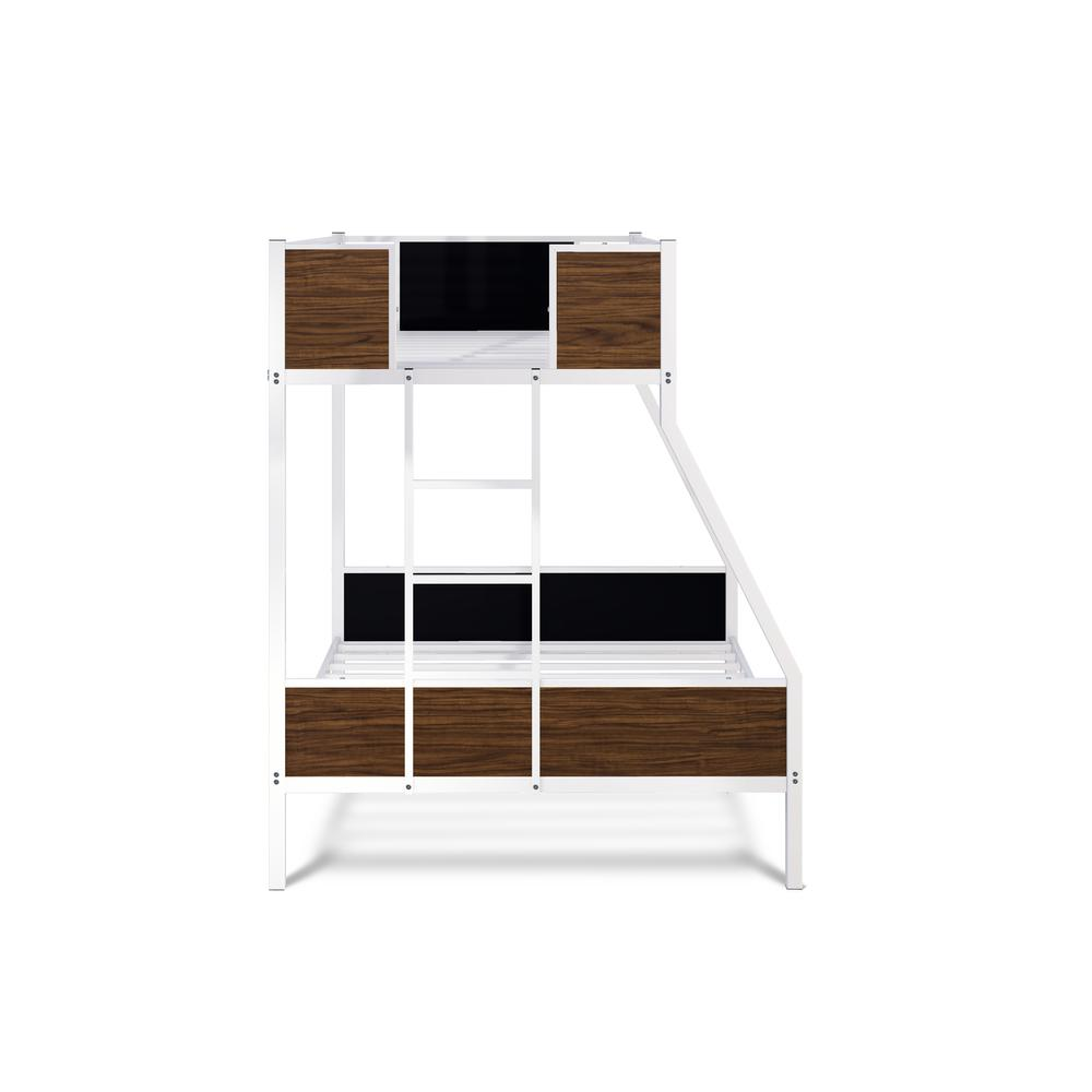 Jackson Full Twin Bunk Bed - Sturdy Metal Construction, White Finish