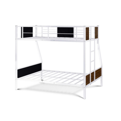 Jackson Full Twin Bunk Bed - Sturdy Metal Construction, White Finish