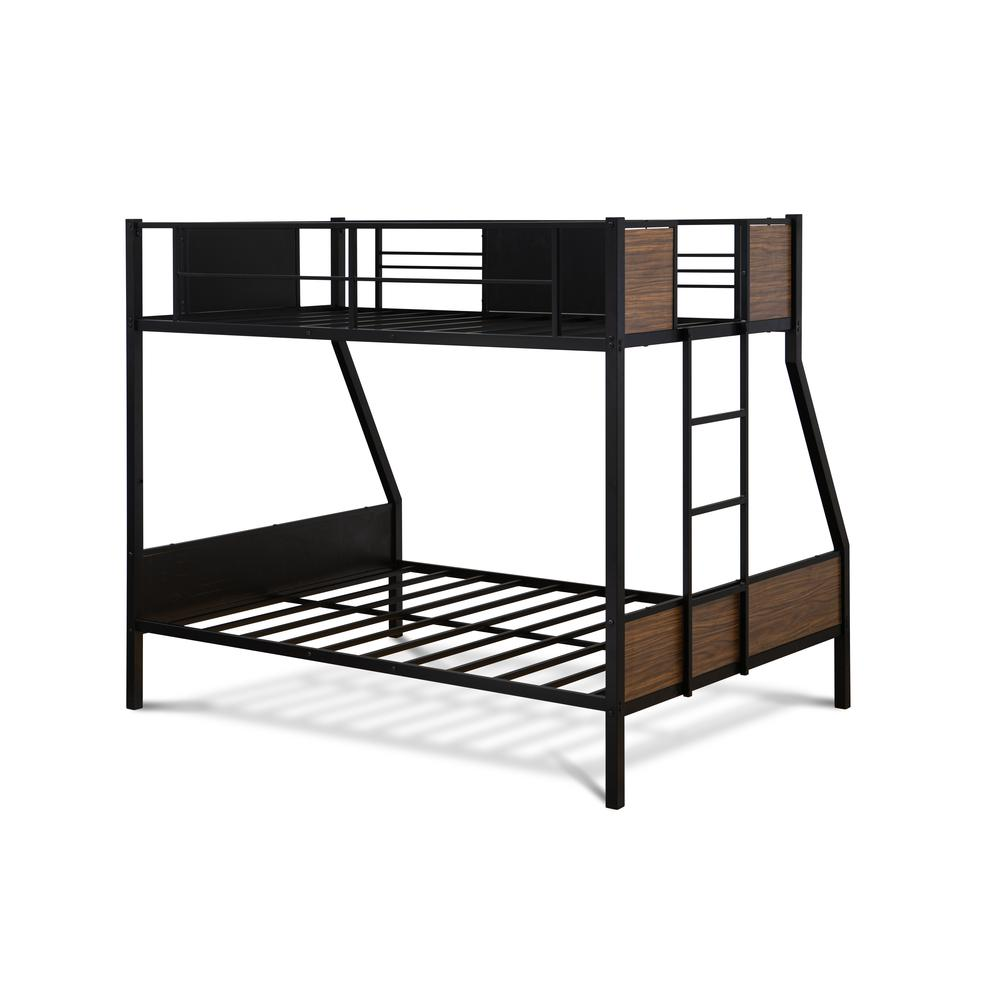 Full Twin Bunk Bed in Powder Coating Black Color