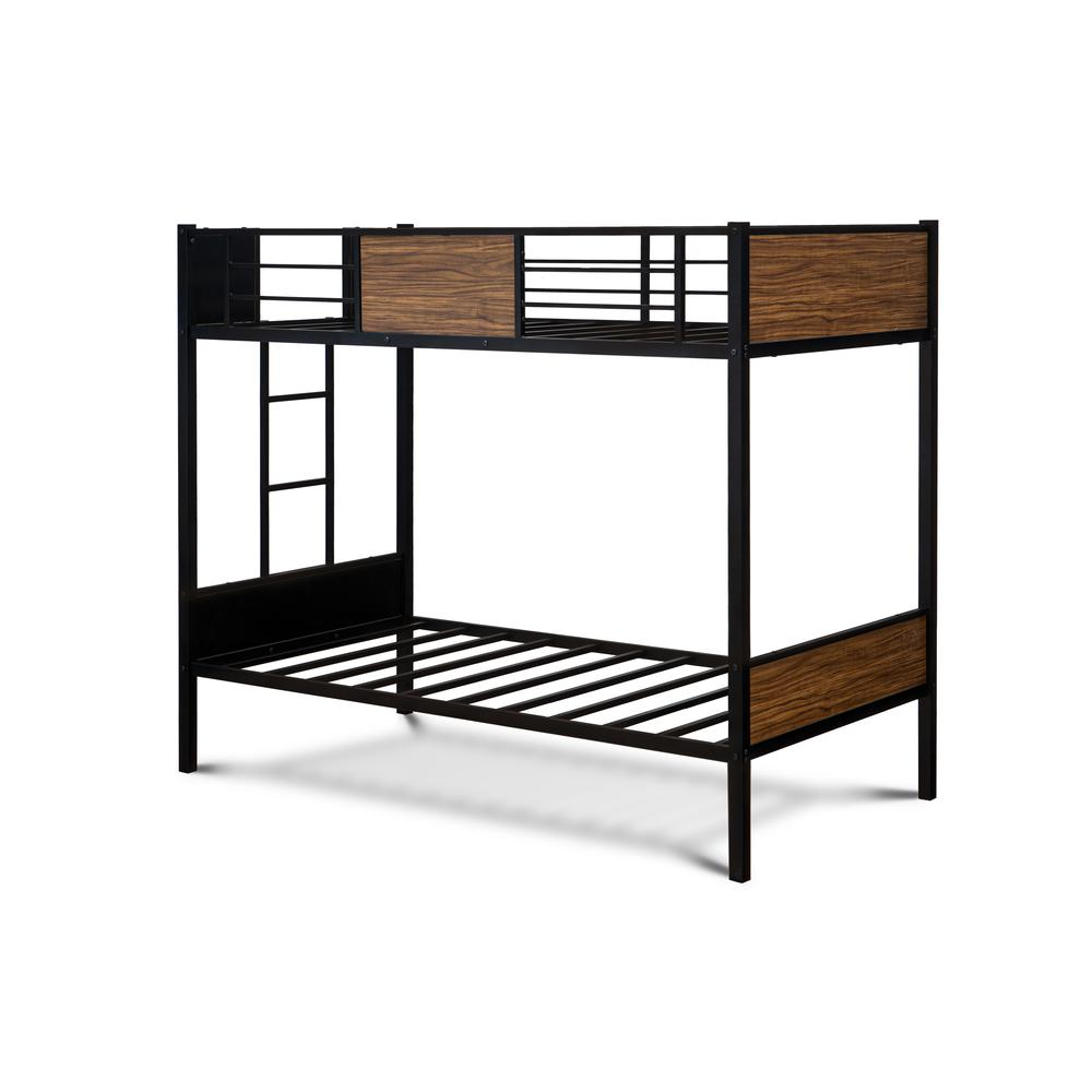 LYT0BLK Lynfield Twin Bunk Bed - Premium Quality, Sturdy Metal Frame