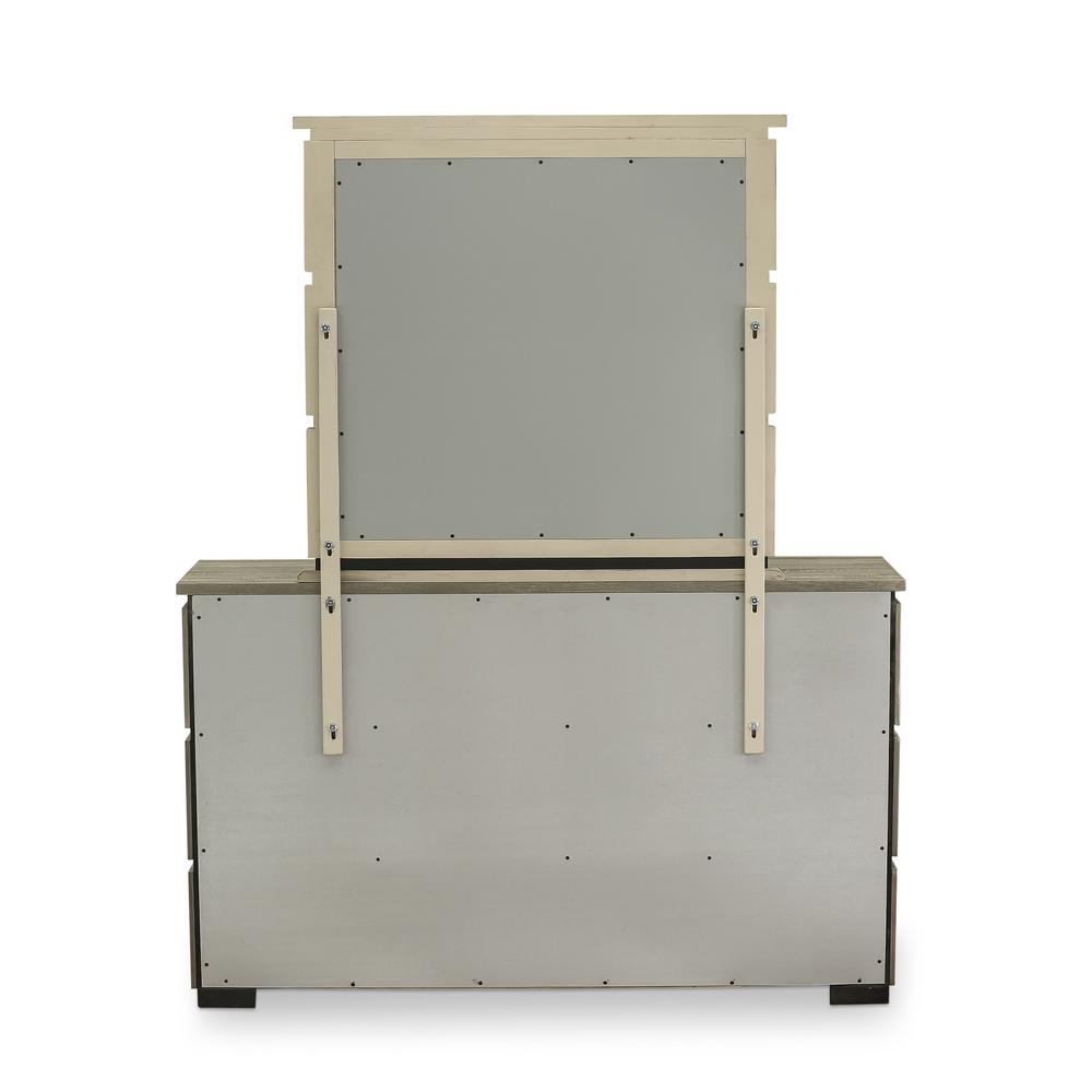 East West Furniture Savona Dresser and Mirror in Antique Gray Finish - Navarrete Furniture