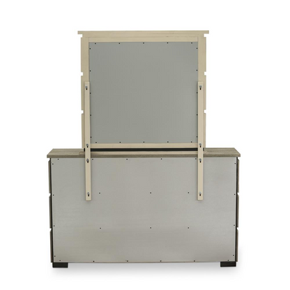 East West Furniture Savona Dresser and Mirror in Antique Gray Finish - Navarrete Furniture