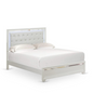 Pandora Wooden Queen Bed – Sleek White Finish with LED Lights, Modern Design