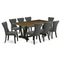 East West Furniture V677Ga650-9 - 9-Piece Kitchen Set - 8 Upholstered Dining Chairs and Small Dining Table Solid Wood Structure