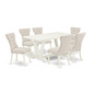 East West Furniture V026Ga235-7 - 7-Piece Dining Room Set - 6 Parson Dining Chairs and Small Rectangular Table Hardwood Structure - Navarrete Furniture