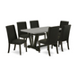 East West Furniture V696FL624-7 - 7-Piece Dining Room Table Set - 6 Parson Dining Chair and Dinette Table Hardwood Frame