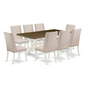 East West Furniture X077FL201-9 - 9-Piece Kitchen Table Set - 8 Parson Chairs and Dinette Table Solid Wood Structure - Navarrete Furniture