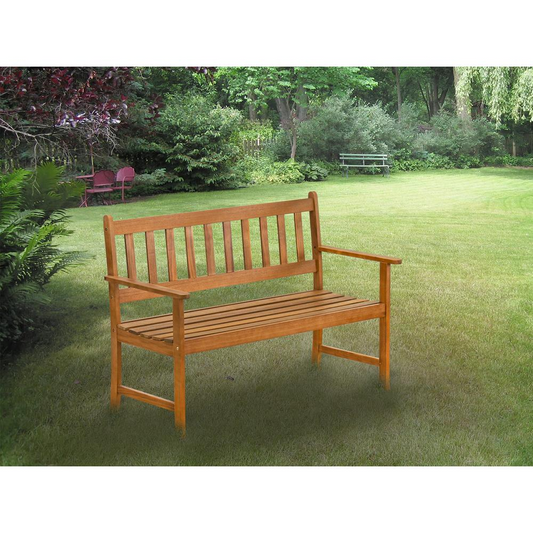 East West Furniture Belmont Bench without Cushion made of Acacia wood in Natural Oil finish - Navarrete Furniture