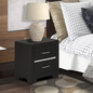 East West Furniture 1-Piece Denali Small Nightstand with 2 Drawers - Brushed Gray Finish